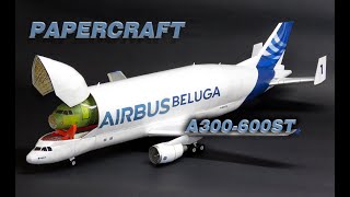 Airbus Beluga A300 PAPERCRAFT  PAPER MODEL [upl. by Wilser523]