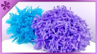 DIY Tissue paper pompom ENG Subtitles  Speed up 132 [upl. by Zacharias973]