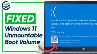 4 Ways Unmountable Boot Volume Windows 1110 Fixed✅ How to Fix Unmountable Boot Volume Error 2024 [upl. by Sadonia]