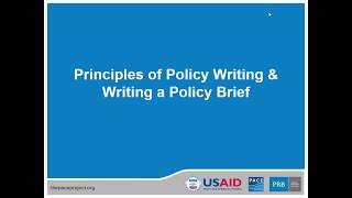 Principles of Policy Writing and Writing a Policy Brief [upl. by Rexferd]