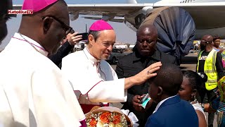 Accueil à Lubumbashi de Mgr Mitja Leskovar Nonce Apostolique en RDC Vendredi 02 Août 2024 [upl. by Roxine]