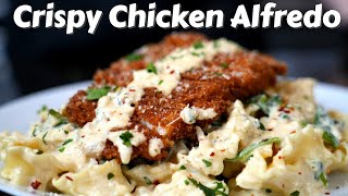 This Recipe Takes Alfredo To Another Level  Crispy Chicken Alfredo [upl. by Yellah]