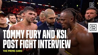 TOMMY FURY AND KSI POST FIGHT INTERVIEW  THE PRIME CARD [upl. by Tellford]