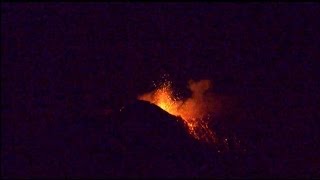 Etna volcano strombolian activity at New SE crater and steam rings [upl. by Ilak]