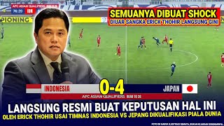 🔴 KEPUTUSAN SANGAT GILA amp MENGEJUTKAN Erick Thohir Hasil Akhir Laga 04 Timnas Indonesia Vs Jepang [upl. by Farant947]