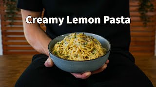 Creamy Garlic Lemon Pasta  One Of The Easiest Pasta Recipes [upl. by Ranilopa]