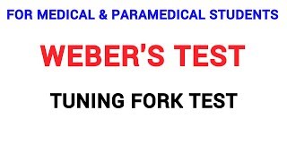 WEBERS TEST  CLINICAL LAB  PHYSIOLOGY [upl. by Wendt]