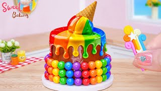 💘Rainbow Cake Recipes💘How To Make Miniature Rainbow Chocolate Cake Decorating Ideas🌈By Sweet Baking🌈 [upl. by Osnofledi]