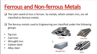 What is Ferrous and Non Ferrous metal Types of metals Metal technology [upl. by Ellehcyt]