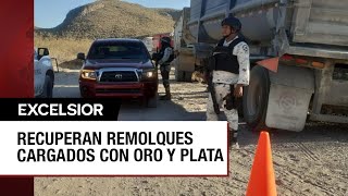 Recuperan en Durango remolques robados en Zacatecas con oro y plata [upl. by Ener]