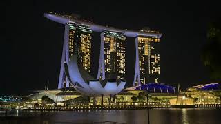 Singapore Marina Bay Sands at Night  Royalty Free Stock Footage  No Copyright Video  HD [upl. by Yruj]