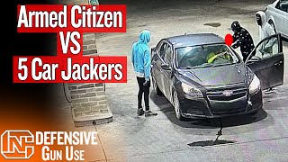 Armed Citizen Takes On 5 Car Jackers At Wisconsin Gas Station [upl. by Coe]