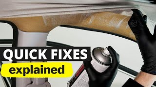 3 BEST QUICK TEMPORARY FIXES To Repair Car Headliner [upl. by Orvil]