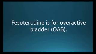 How to pronounce fesoterodine Toviaz Memorizing Pharmacology Video Flashcard [upl. by Jinny]