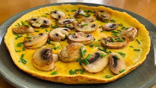 Omelette aux champignons de Paris 🍄 [upl. by Amehsyt]