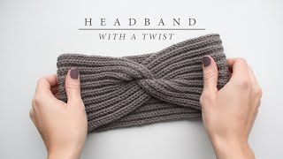 How to knit a headband with a twist  Knitting tutorial [upl. by Burnard891]