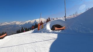 Samoens  GoPro POV skiing down Blue Les Chars in Grand Massif resort March 2022 [upl. by Annaoi]