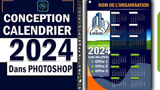 Calendrier 2024 dans Photoshop Comment faire un calendrier sur Photoshop en 2024 [upl. by Ailana217]