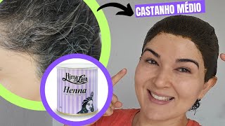 coloração 100 natural HENNA DO HIMALAYA cor  castanho médio 😲 [upl. by Jocelyn33]