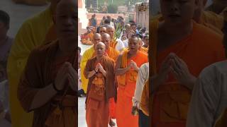 Circumambulating the Bodh Gaya temple with monks and worshippers shakyamunibuddha india [upl. by Ecarret]