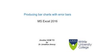 Bar charts with error bars in Microsoft Excel  Writtle University College How To [upl. by Nnyw]