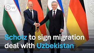 Germanys Scholz seeks agreement for Uzbeks to come to Germany  DW News [upl. by Greggs]