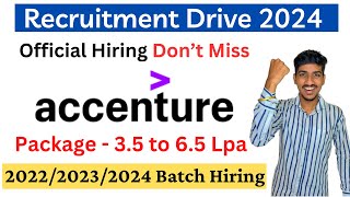 Accenture Off Campus Drive 2024  Accenture Mass Hiring 2024 Fresher  Accenture Recruitment 2024 [upl. by Blackmun876]