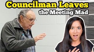 CORRUPT COUNCILMAN LEAVES TOWN HALL MEETING MAD [upl. by Belford758]