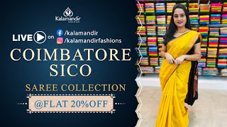 Coimbatore Sico Sarees  FLAT 20 OFF  Weavers Prices For 24 Hours Only  Kalamandir Sarees LIVE [upl. by Jacobsohn161]