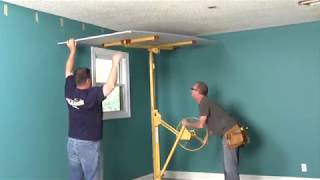 Ceiling CoverUp  How to Use a Drywall Lift [upl. by Berfield]