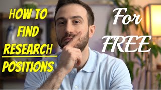 How to Find a Research Position in the US For FREE [upl. by Nathanael]