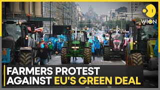 Europe Farmers Protest European farmers renew protests against EUs green deal  WION News [upl. by Lou]