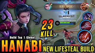 AUTO SAVAGE Monster Sidelane Hanabi with LifeSteal Build Be Like  Build Top 1 Global Hanabi  MLBB [upl. by Tearle]