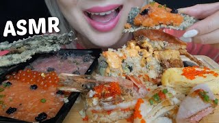 SUSHI Sashimi DIY Box Soft Shell Crab Roll Premium Nigiri NO Talking Eating Sounds NE [upl. by Ecirp]