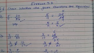 Class 6  Exercise 73  Q 6  Check whether the given fractions are equivalent [upl. by Gnap798]