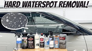 I Compare Hard Water Spot Removal Products On Glass To See What Works Best [upl. by Ittak]