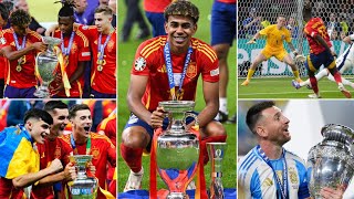 Barcelona News ft Lamine Yamal Nico Williams Spain 21 England amp Messi wins Copa America [upl. by Corri]