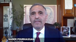 President and CEO Dr Nader Pourhassan discusses Leronlimab for COVID19 on Al Jazeera [upl. by Asssilem]