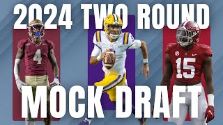 UPDATED 2 ROUND 2024 NFL Mock Draft  2024 NFL Mock Draft [upl. by Lledrac]