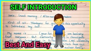 how to introduce yourself in interviewself introduction in interview self introduction in english [upl. by Airahcaz589]