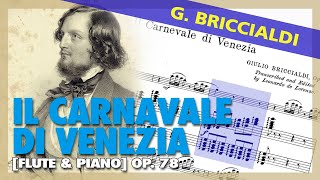 🎼 G BRICCIALDI  The Carnival of Venice Op 78 FLUTES amp Piano  Sheet Music Scrolling [upl. by Caras]