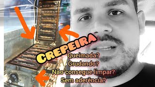 CREPEIRA MAQUINA DE FAZER CREPES TUTORIAL DE COMO LIMPAR GRUDANDO QUEIMANDO COM CROSTA SOCORRO [upl. by Tecu]