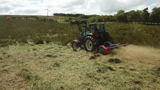 Alpha Variflo XHD240 Flail mower pulverising rushes [upl. by Adgam]