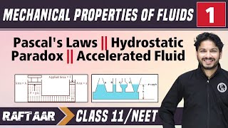 Mechanical Properties of Fluids 01  Pascals Laws  Hydrostatic Paradox  Class 11NEET  RAFTAAR [upl. by Dyraj722]