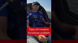 Glider  Soaring  Segelfliegen Takeoff incident  Parachute problem  winch launch [upl. by Cordova]