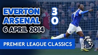 PL CLASSIC EVERTON 30 ARSENAL  NAISMITH AND LUKAKU STUN GUNNERS  6 APRIL 2014 [upl. by Gerc151]