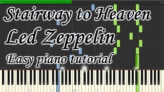 Stairway to Heaven  Led Zeppelin  Very easy and simple piano tutorial synthesia planetcover [upl. by Moreta180]