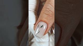 Leaves 🍁 diy nails painting tutorials Nails23 [upl. by Allecram913]