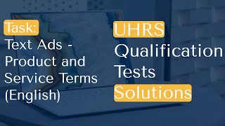 Text Ads Product and Service Terms EnglishUHRS Hitapp qualification test solution [upl. by Edelson]