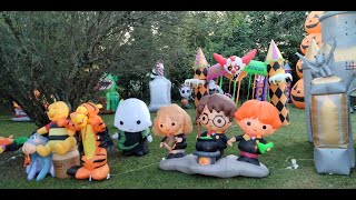 My 2023 Halloween Inflatables Animatronics Display Decorations Walkthrough Tour [upl. by Analah]